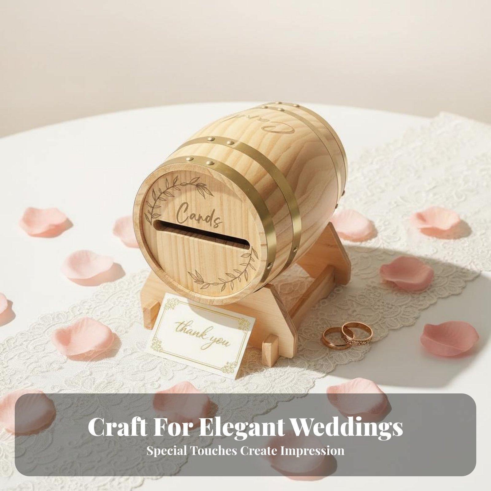 Wedding Card Box - กล่องใส่การ์ดไม้ขนาดใหญ่ พร้อมช่องใส่ซองจดหมายสไตล์ชนบท สำหรับงานแต่งงาน งานวันเกิด และงานอีเวนต์ต่างๆ