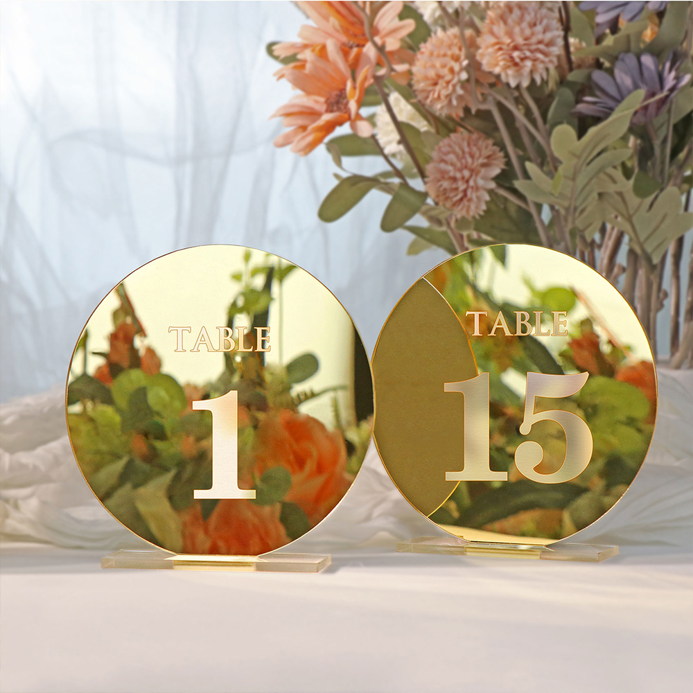 ป้ายอะคริลิคสำหรับงานแต่งงานป้ - Table Number Gold บทวิจารณ์และราคา