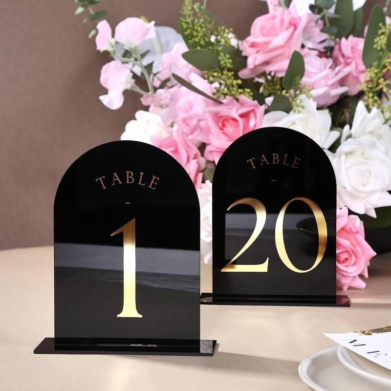 ตัวเลขโต๊ะอะคริลิคโค้งสำหรับงา - Table Number Gold บทวิจารณ์และราคา