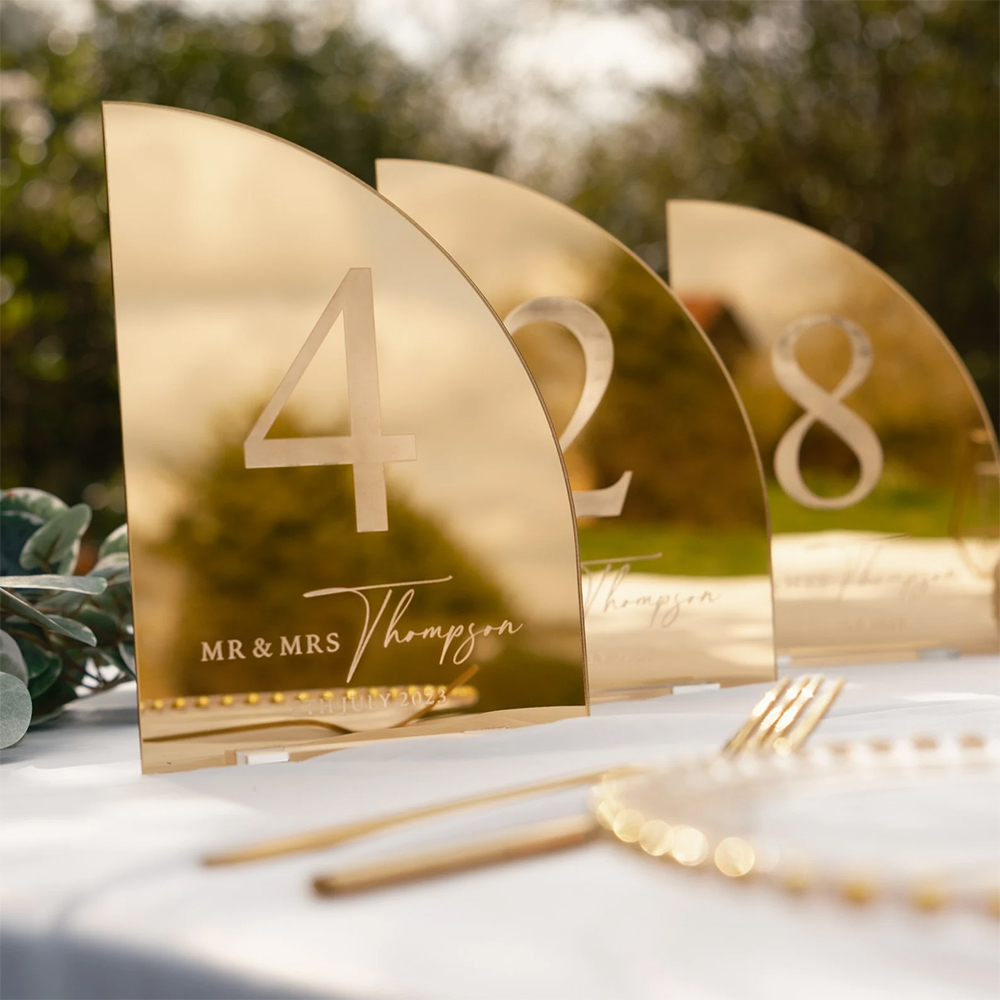 ป้ายบาร์งานแต่งงานแบบกำหนดเอง  - Table Number Gold บทวิจารณ์และราคา
